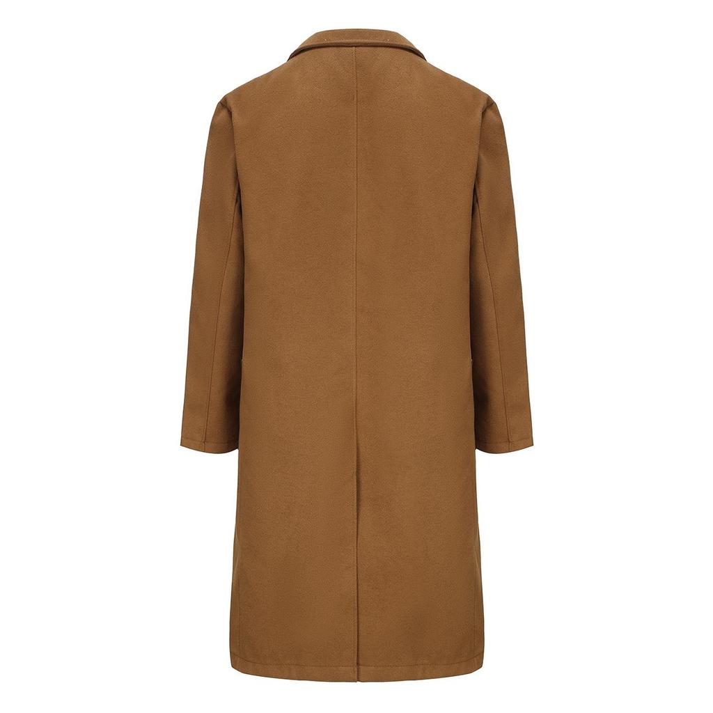 British Style Men's Wool Trench Coat, Autumn/Winter Long Coat