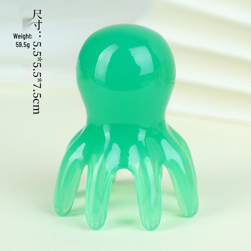 Pink Octopus Portable Scalp Massager Comb with Wide-Tooth Gua Sha Design