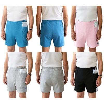 Unisex Incontinence Urine Bag Shorts Adjustable Grip Waistband Underwear with Storage Pockets for Nephrostomy Patients Daily Wear