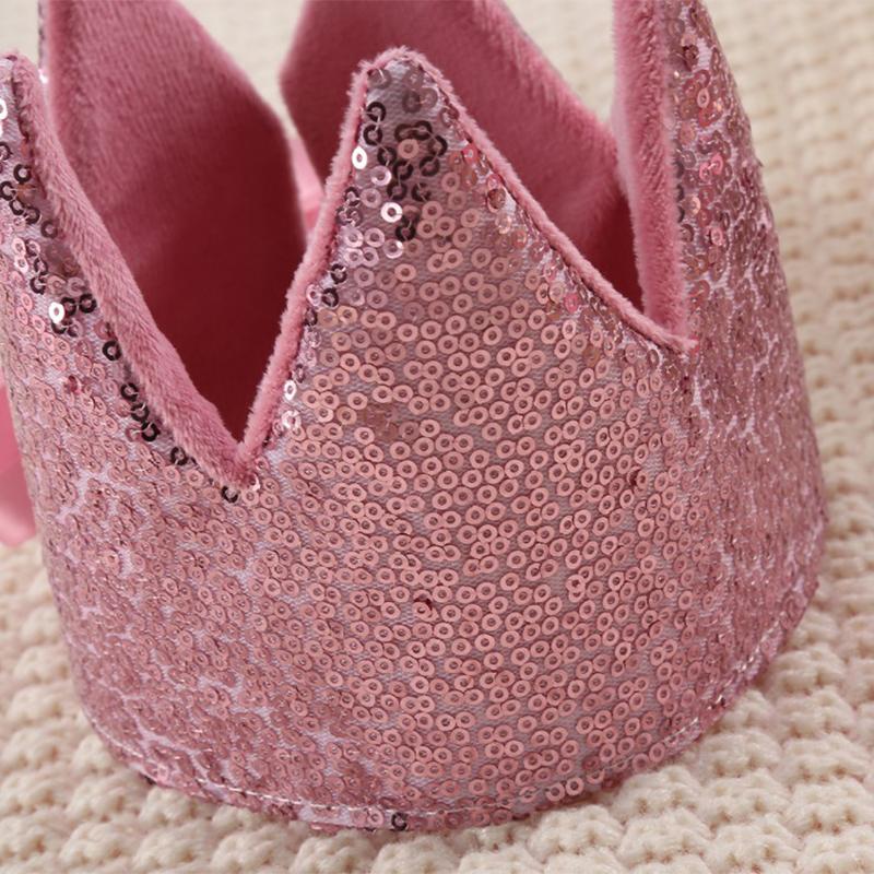 Ins Baby Shower Girl Glitter Pink Crown Boy Birthday Party Headwear Stage Performance Headband Star Fairy Stick