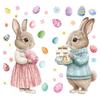 Cartoon Rabbit Easter Window Door Stickers PVC Happy Easter Bunny Decal  Ester Decorations