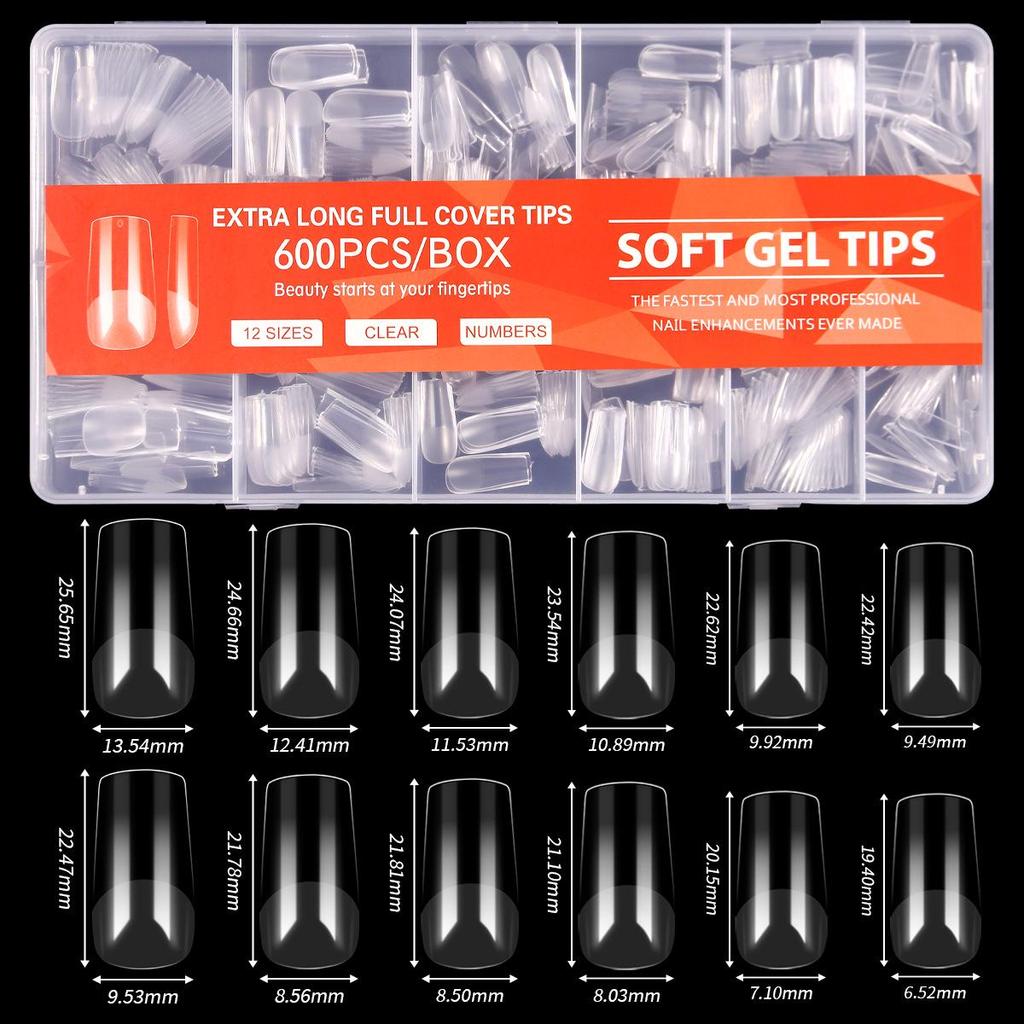 Glossy Semi-Frosted False Nail Art Tips - Boxed, Seamless, Wearable Stickers