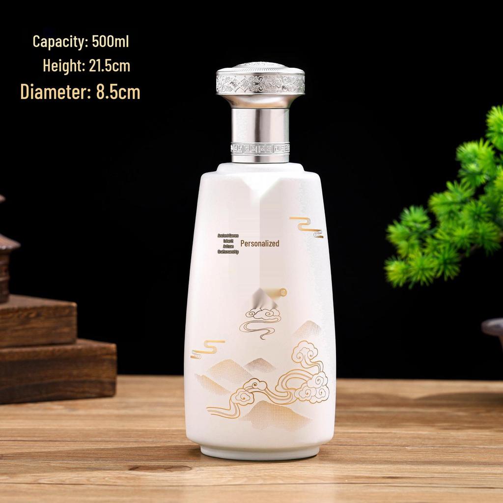 500ml Hochwertige Sprühglas-Weinflaschen mit anpassbarem Logo und Geschenkboxverpackung - Leere Baijiu-Flaschen