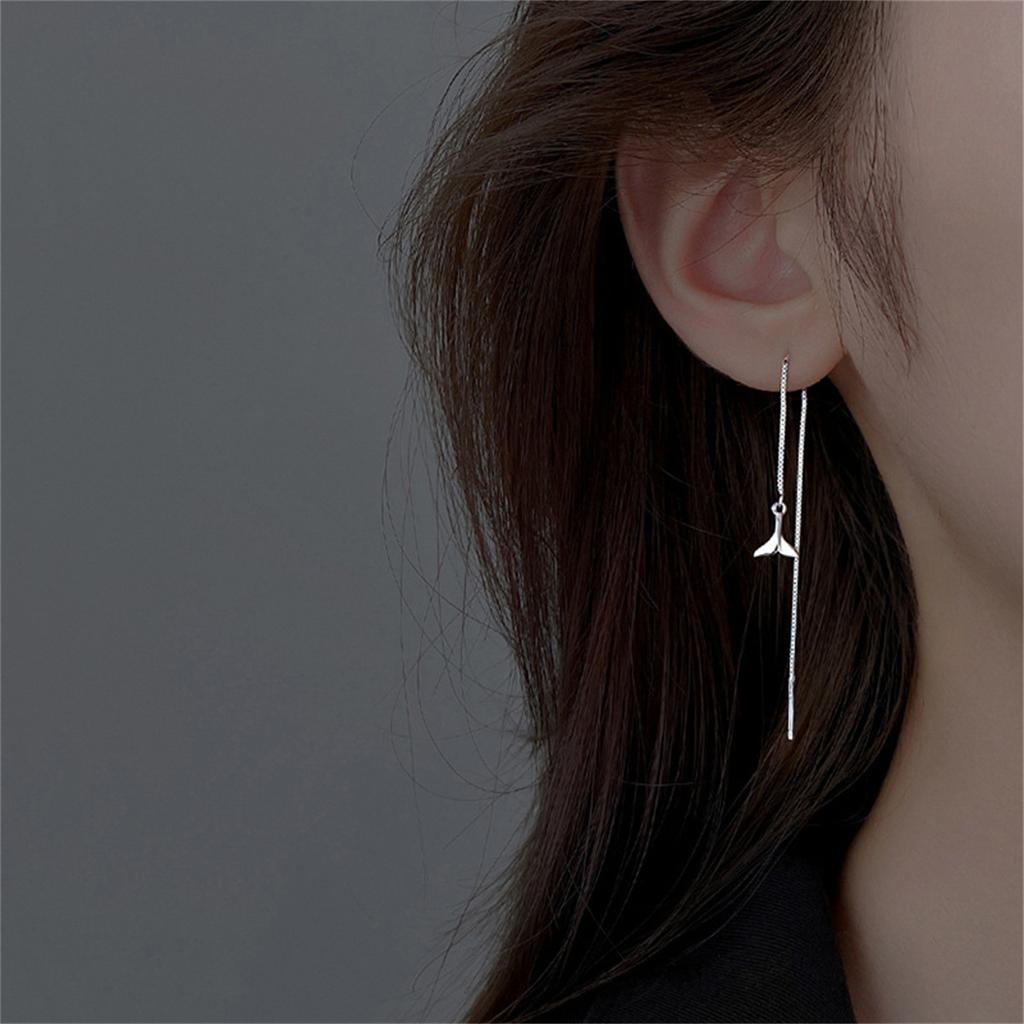 2025 New Fashion Cute Asymmetric Cloud Rain Earrings For Women Korean Crystal Long Chain Tassel Earrings Party Jewelry Brincos