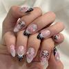 30 Tablets/Box Almond-shaped Press-on Nails Bow Design Artificial Nail Tips  Women and Girls