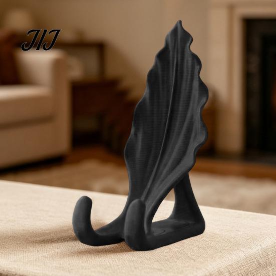 Portable Mobile Support Leaf Shaped Phone Stand, 3D Printed Holder with Double Desktop Hook Support, Creative Hands Free Video Cradle, Artistic Decor
