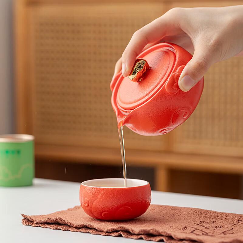 Auspicious Elephant Zisha Tea Set Gift Box