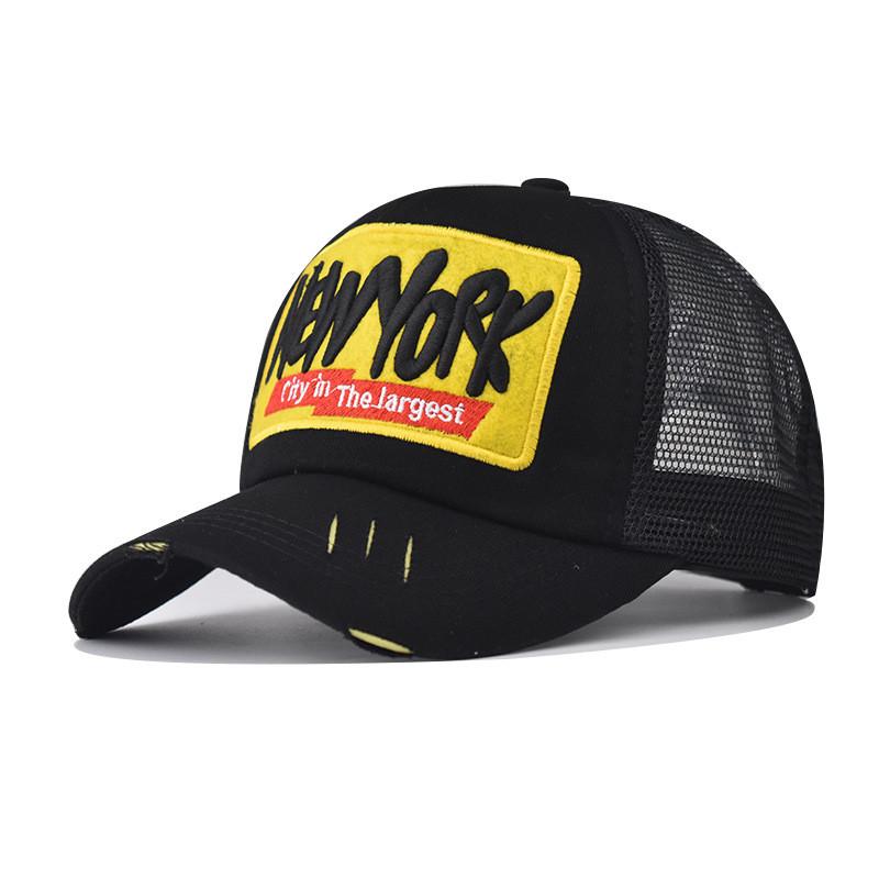 

Letter New York Embroidered Cotton Cap Mesh Baseball Hat For Activities Outdoors чёрный