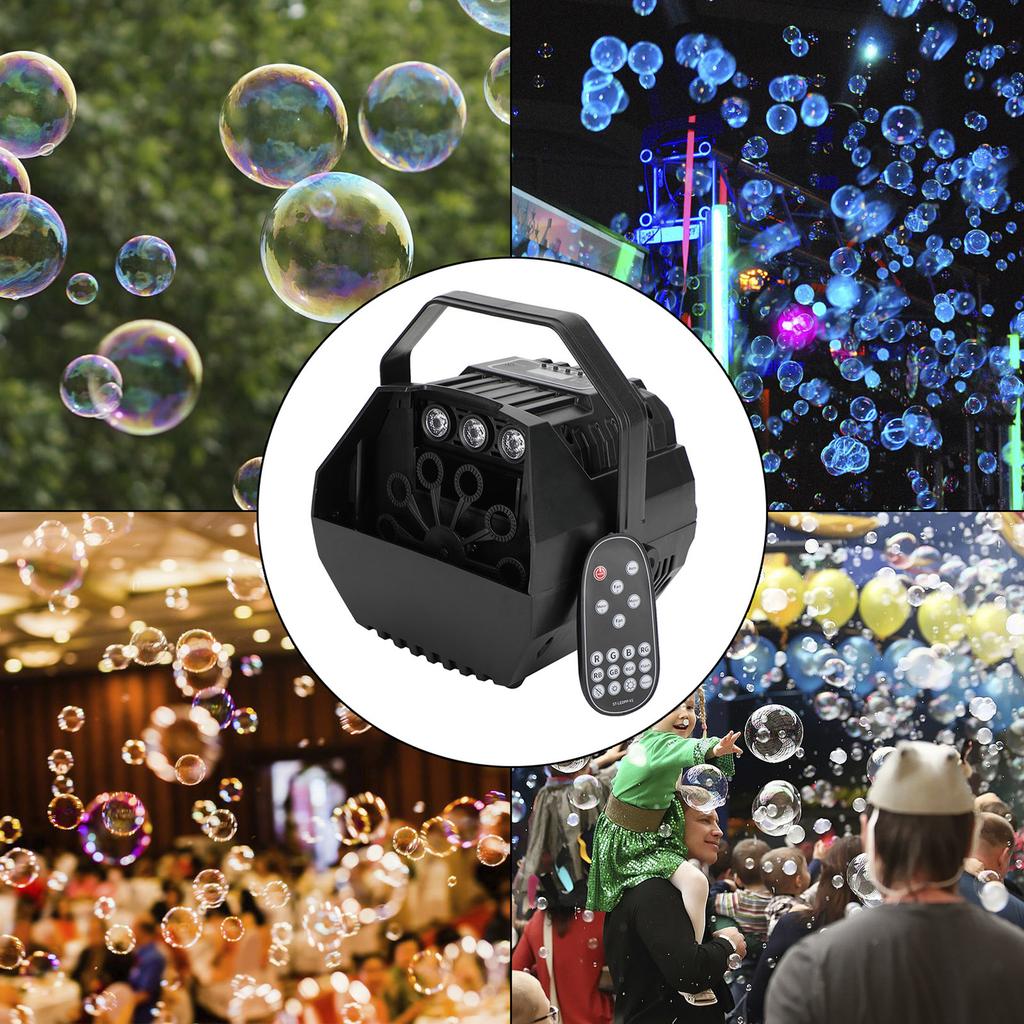 RGB LED Light Automatic Bubble Machine With Remote Control Stage Effect Party