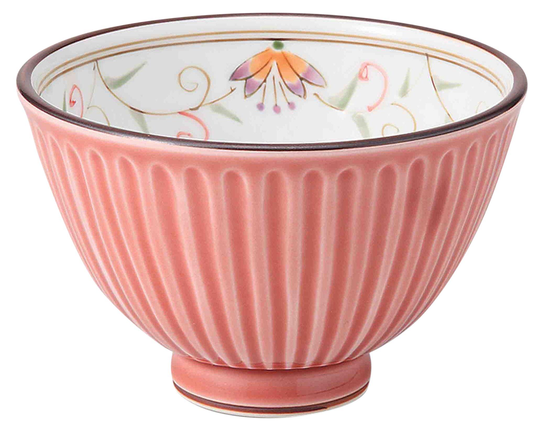 

Hasami Ware Lightweight Rice Bowl Flower Pattern Red Set of 3 12356