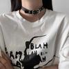 Xuan Ya Same Style All-Matching Flat Buckle Leather Choker Collar Clavicle Necklace Women's Fashion Dark Sexy Necklace