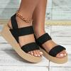 Minimalist Slingback Wedge Sandals Outdoor Summer Lightweight Slides Solid Color Thick Bottom Ladies Shoes Female Sandals