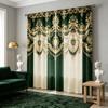 2 STUKS Digitaal Geprinte Gordijnen met Europees Groen Ontwerp, Stijlvolle Raambekleding voor Woonkamer Slaapkamer Huisdecoratie