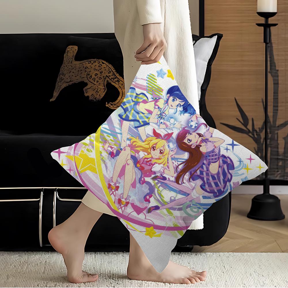 Aikatsu On Parade! Anime Cushion Cover Car Throw Pillow Case For Sofa Car Christmas Gift 40x40cm 45x45cm