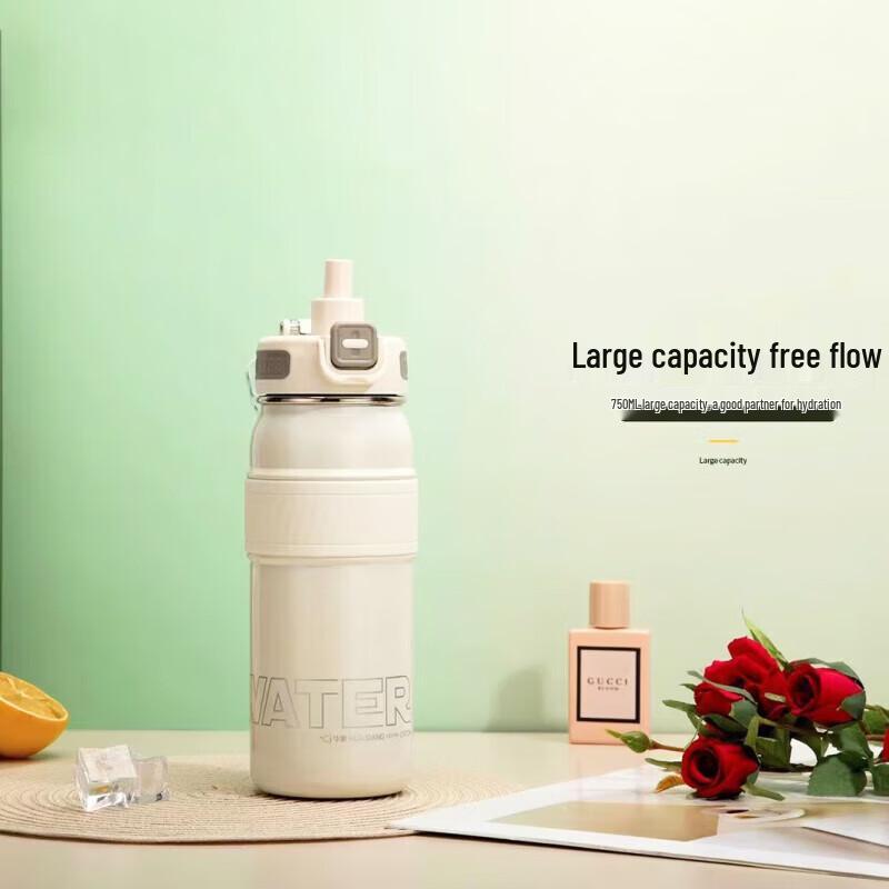 HOAOR HX7087-7 750ml Insulated Portable Straw Water Bottle