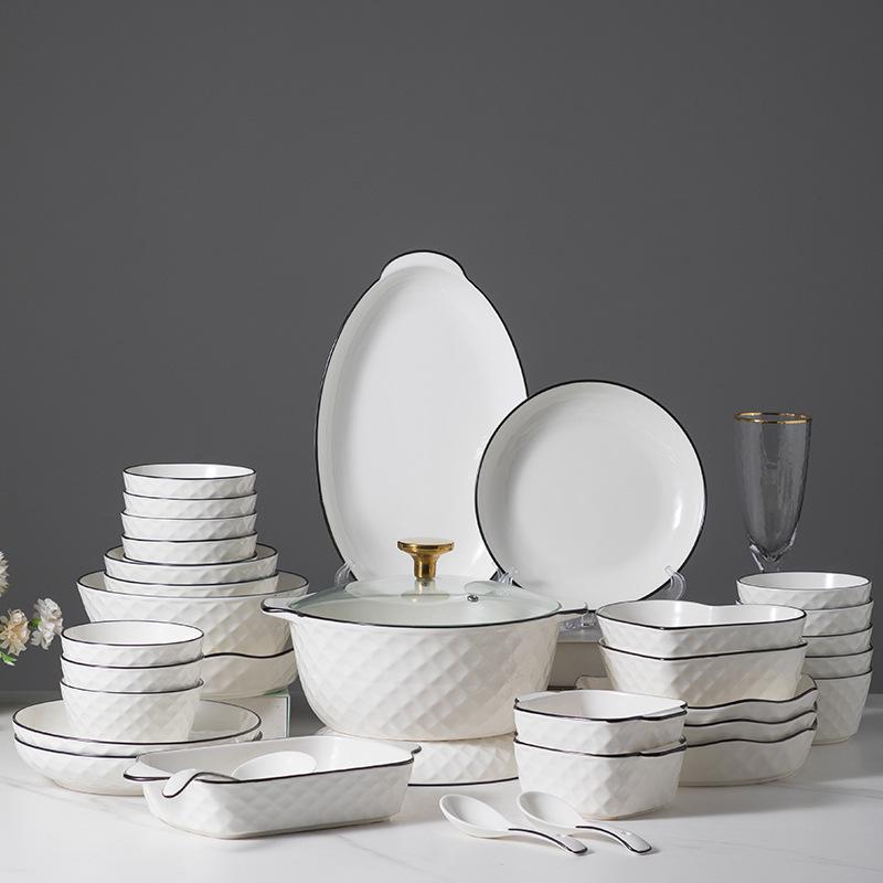 

Набор керамической посуды Простая домашняя чаша в скандинавском стиле Подарочная сетка красная