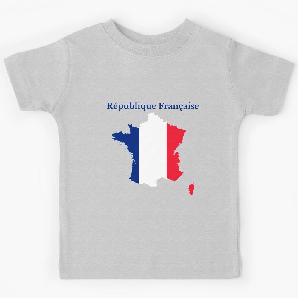 France Map Flag, French Kids T-Shirt 100