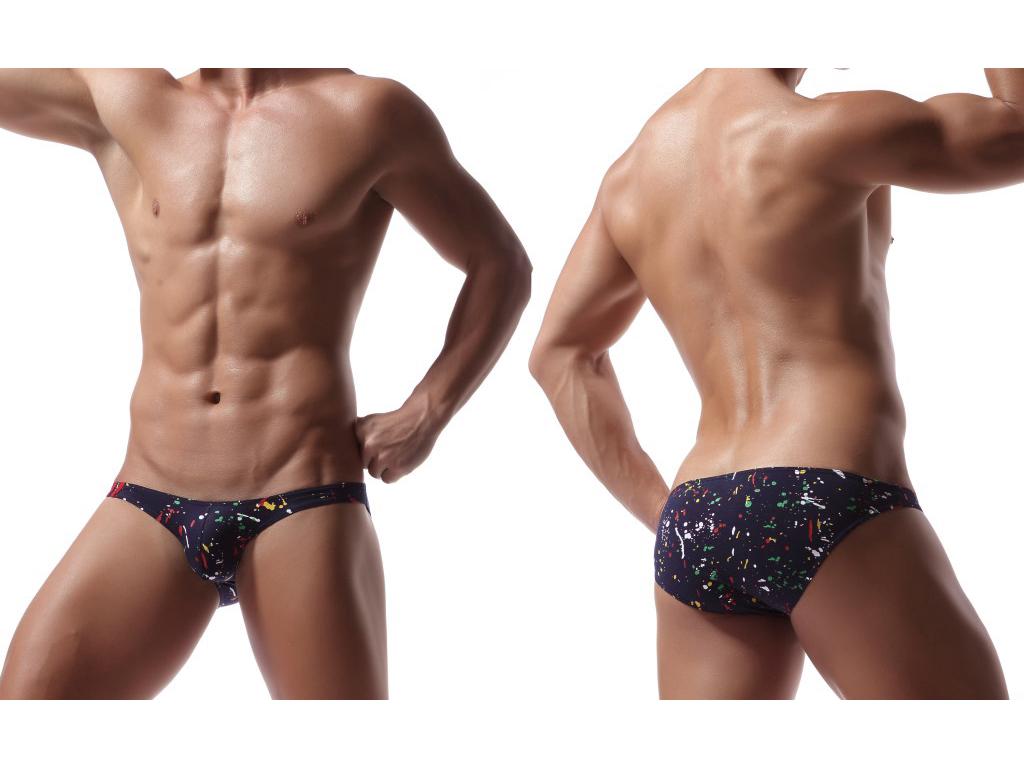 Men's Sexy Low Waist Cotton Dot Print Briefs E046
