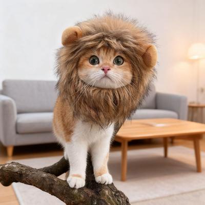 Lion Headgear for Pets - Cat, Rabbit, Small Dog Hat | Cute and Funny Pet Costume
