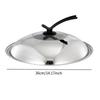 Pot Cover Professional 36cm Household Stainless Steel Wok Lid Cover Skillet Lid Cooking Pot Lid for Cheese Griddle Kitchen