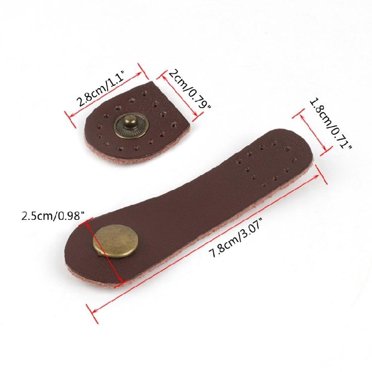 Handmade Hasp Buttons Leather Bag Buckles with Sewing Holes DIY Bag Accessories