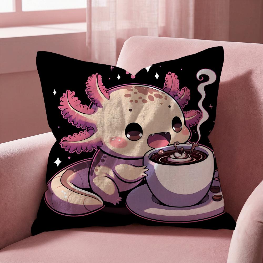 Ambystoma mexicanum Cushion Cover Multi-Scene Pillow Cover for Home & Car - Reversible, Soft & Durable for Daily Use