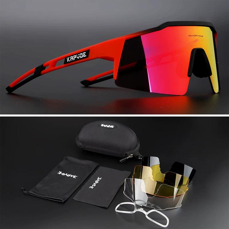 Kapvoe Glasses for Riding Polarized Outdoor Sports Sunglasses Men and Women Running Bicycle Windproof Myopia Goggles