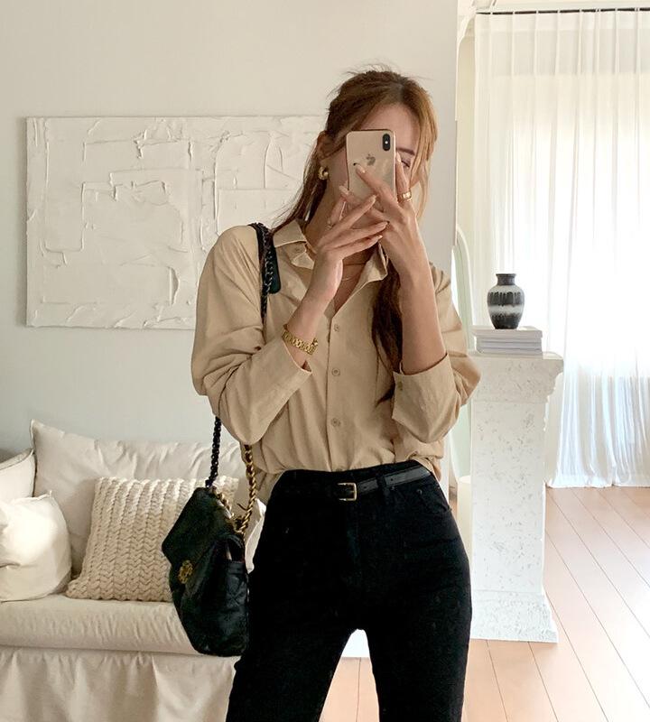2026 Spring & Autumn Korean Chic Classic Long-Sleeve Women's Shirt