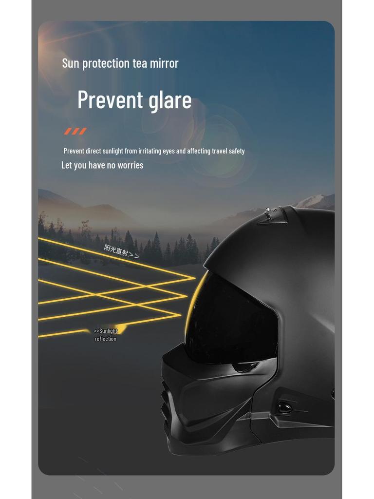 3C Certified Retro Full Face Electric Motorcycle Helmet for Men & Women - Four Seasons Half Helmet, Third Gen Scorpion Design