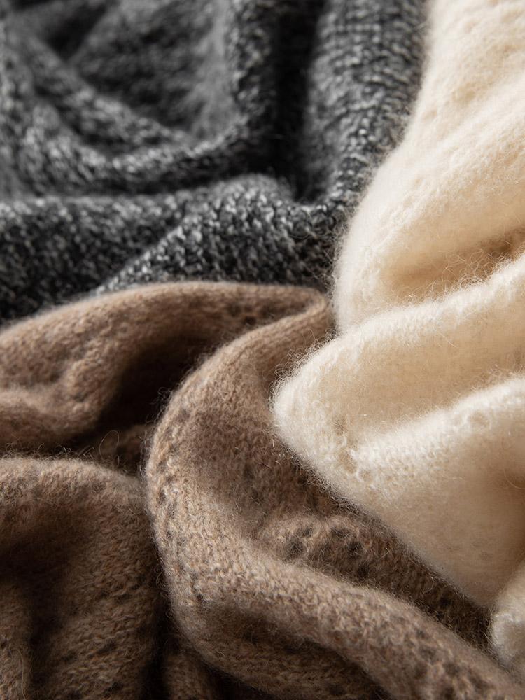 Hollow Out Knitting Technology Scarf 100% Cashmere Women Openwork Shawl Wrap Casual Soft Warm Cashmere Wraps Cappa Cozy