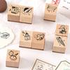 8 Adet/Set Ahşap ve Kauçuk Damga Dekoratif Ahşap Damgalar Retro Yaşam Temalı Damgalar Scrapbook Kartlar Zarf Kendin Yap El İşi Planlayıcı Günlük İçin
