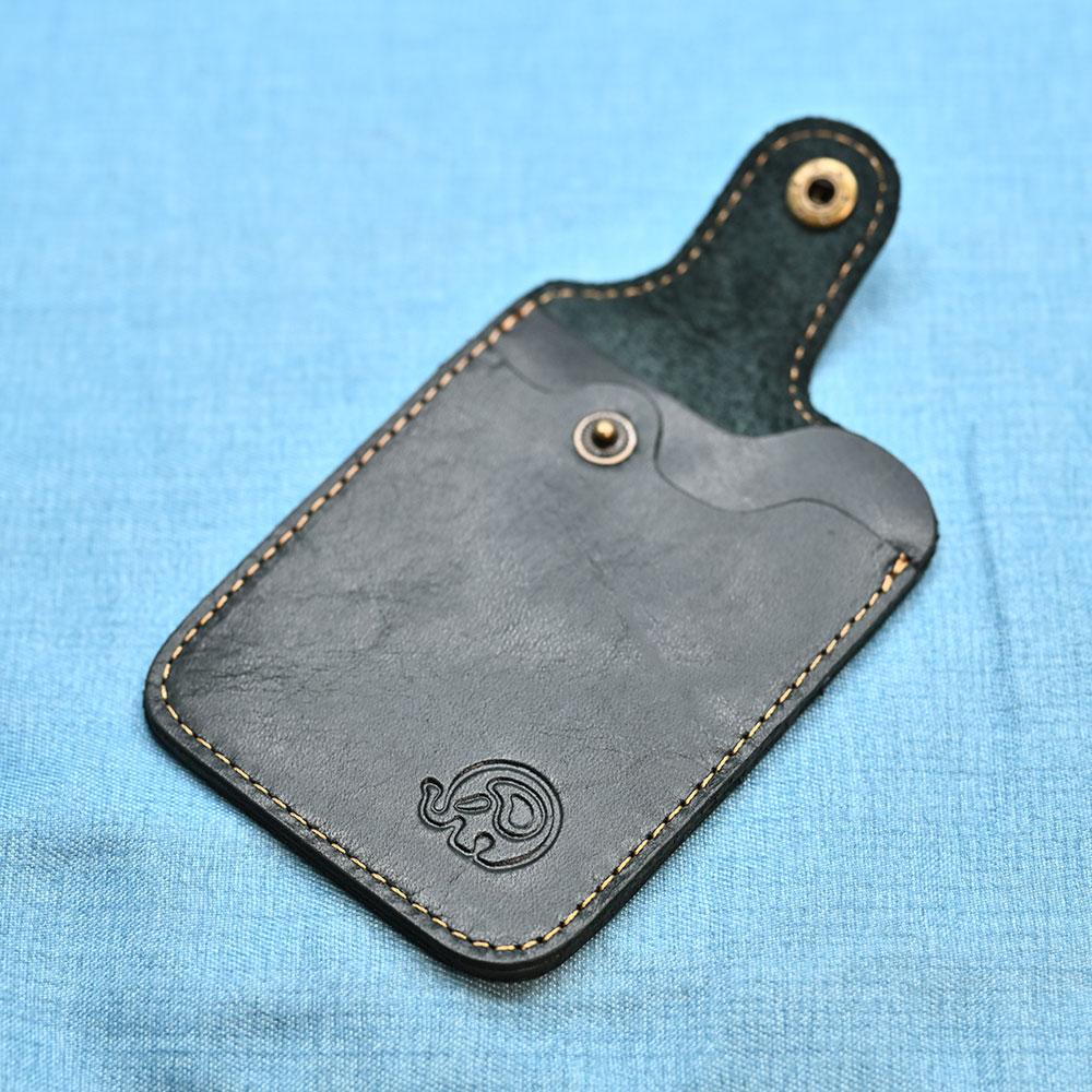 

Тонкий держатель для карт Creadit из натуральной яловой кожи для банковских карт, кожаный чехол из коровьей кожи, чехол для автобусной карты чёрный