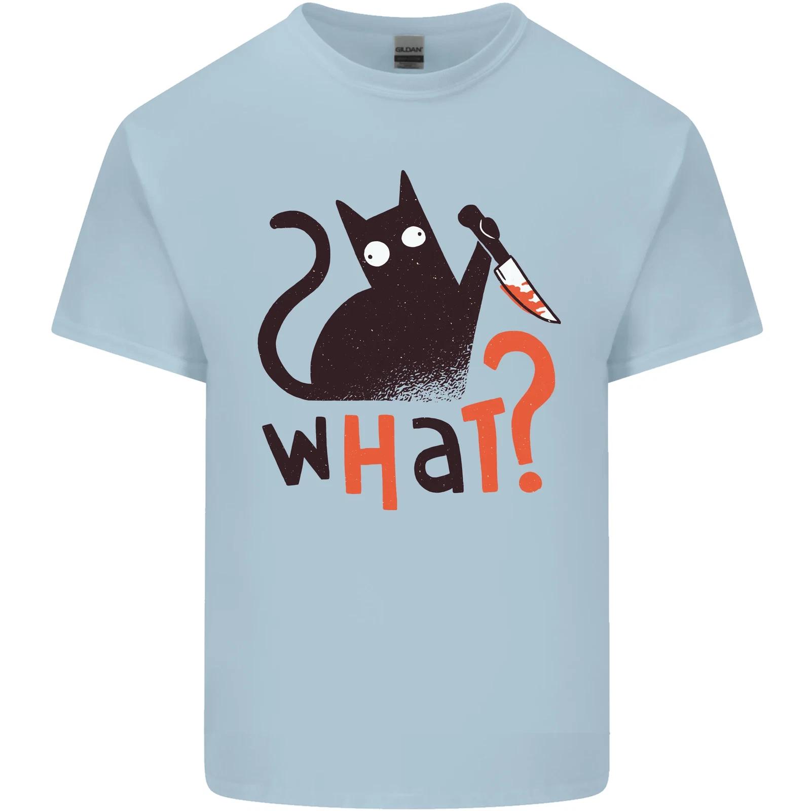 What? Funny Murderous Black Cat Halloween Kids T-Shirt Childrens XL