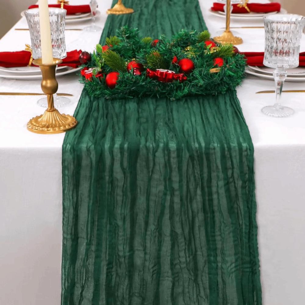Elegant Pleated Tablecloth Washable Table Flag Crepe Table Runners Table Settings