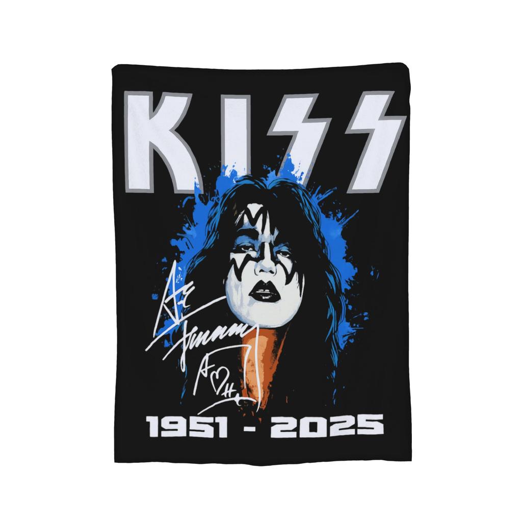 Ace Frehley RIP 1951-2025 Wool Blankets Kiss Band Custom Throw Blankets for Home 200x150cm Rug Piece,