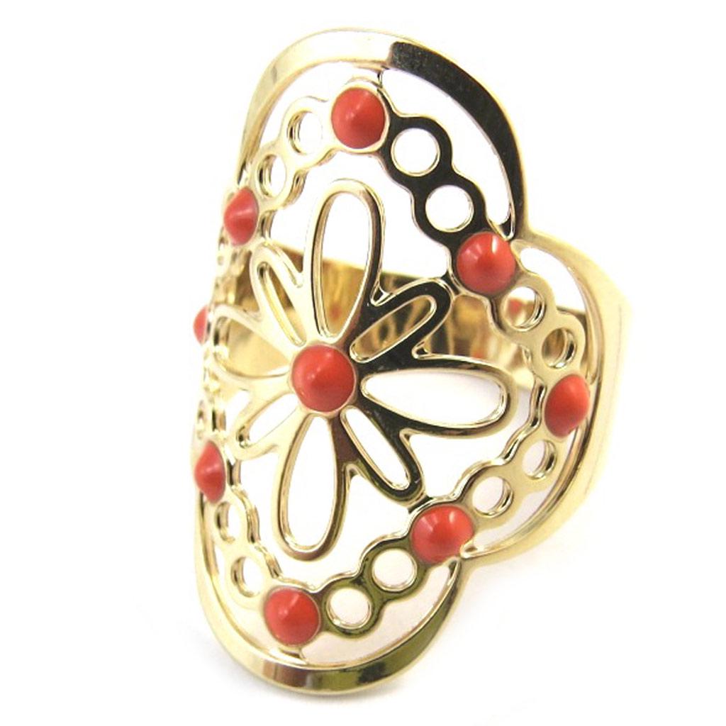 Gold Plated Ring 'Carmen' Golden Orange