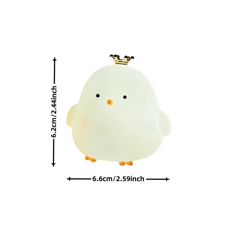 Silicone LED Bedside Night Light ABS Small Chicken Cute Desk Lamps Children's Room Bedrooms With button battery Deco Night Lamps