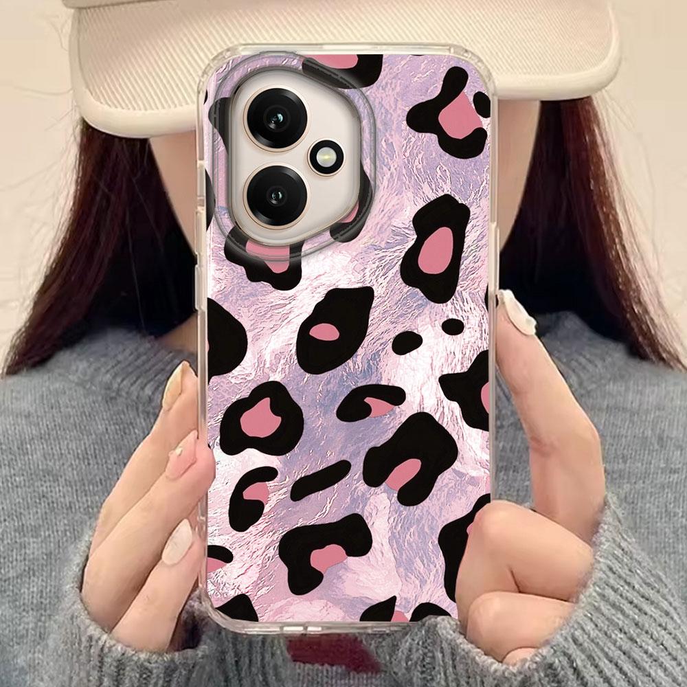 Korean Amber Gold Leopard Print Phone Case for Honor 400 200 90 Smart Pro Magic7 70 Lite X9a X9c X9b X8b X8a X8c X7c X7b Cover