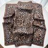 Imitation Silk Square Scarf For Women leopard Printed Bandanas Hairband Luxury Hijab Neckerchief Elegant Shawl Wraps