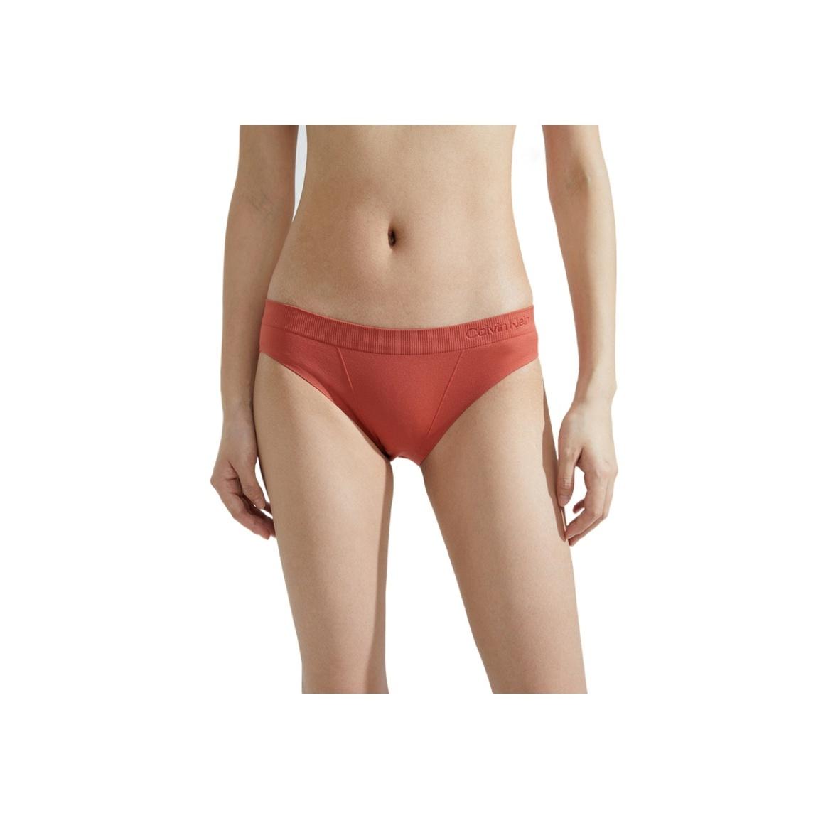 

Calvin Klein Minimalist Letter Waist Cotton Triangle Bikini Women underwear Sunset-Red QF6882XAU XS
