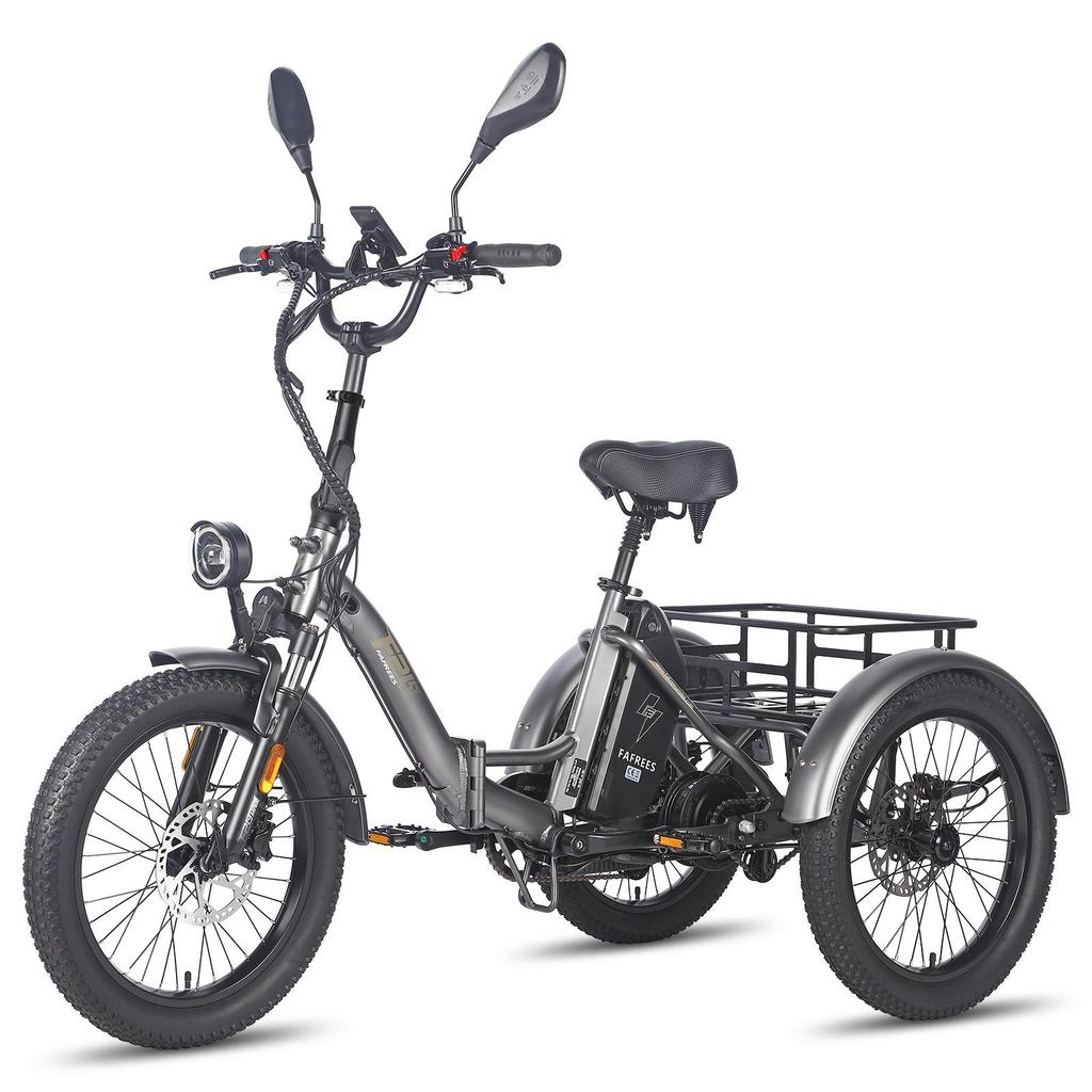 FAFREES F20 Mate L2E-P Certified Folding Electric Cargo Tricycle,48V 500W motor,3 riding modes,maximum load capacity of 180kg.