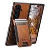 SUTENI Leather Case for Samsung Z Fold 5/6/7: Oil Wax Texture, Card Slot, Elastic Band, Stand Function.
