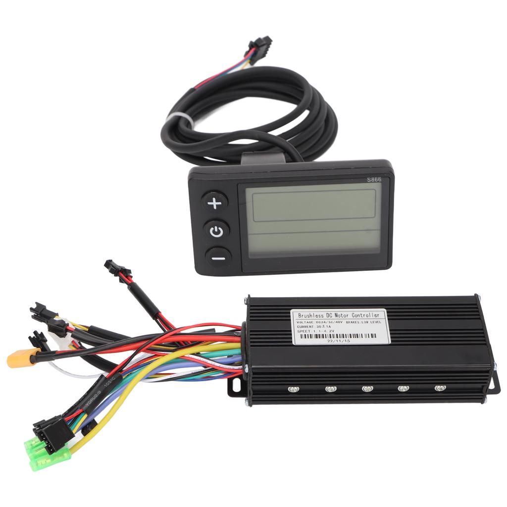 Controlador de Onda Senoidal DC 24V 36V 48V 30A Kit Controlador de Motor de Bicicleta Elétrica com Visor LCD S866 para