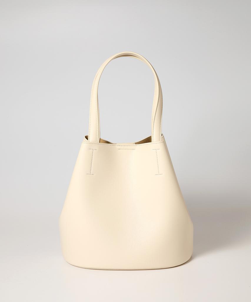 Yellowstone Vegan Leather Handle Bucket Bag - Ivory