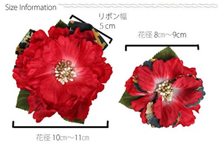 Kamakura Crafts [Kamakura Craft] Japanese-style Hair Ornament  Peony Flower Hair Clip, Large and Small, Set of 2, White