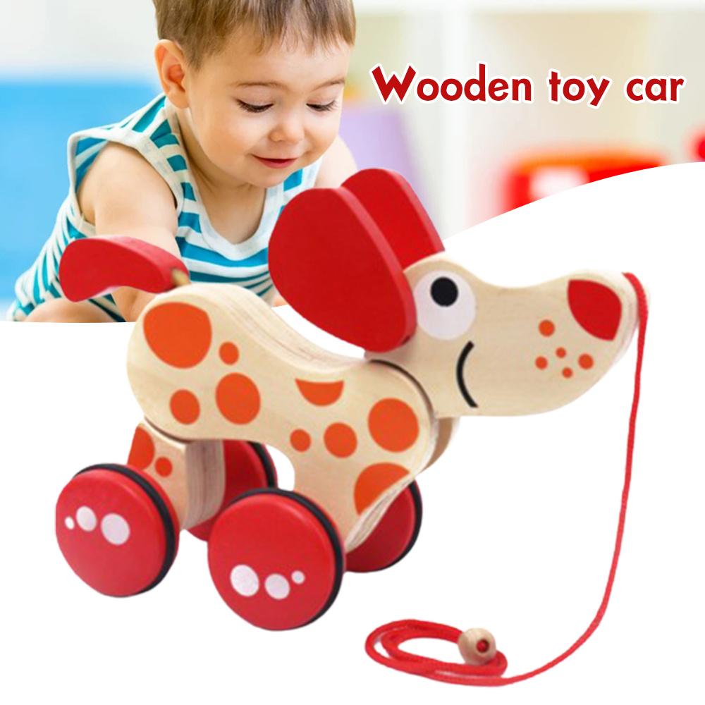 Cartoon Tractors Animals Toy Wooden Pull Toy Kids Intelligence Educational Toys Swinging Little Crocodile Selected Wood