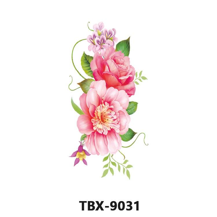 6/1 Sheets Waterproof But Removable Colorful Temporary Tattoo Flower Tattoo