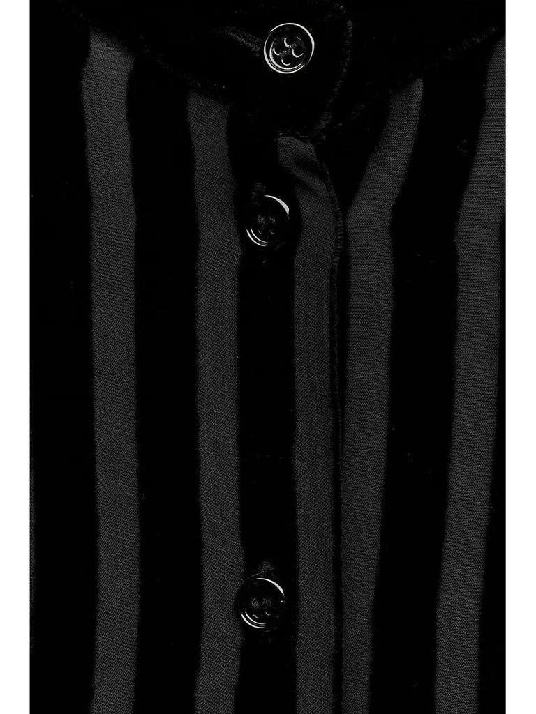 2024 Spring/Summer Black Women's Street Fashion Velvet Drape Cardigan - Long-Sleeved Shirt