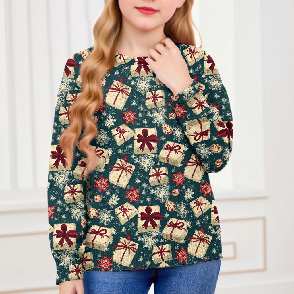 Christmas Day Sweatshirts For Children Boys And Girls Knit Sweater Cute Shirt Fall Crewneck Pullover Tops