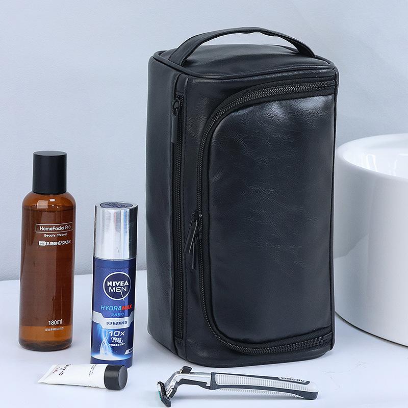 Multifunctional Storage Bag Simple Large-capacity Wind Cosmetic Storage Bag Leather Portable